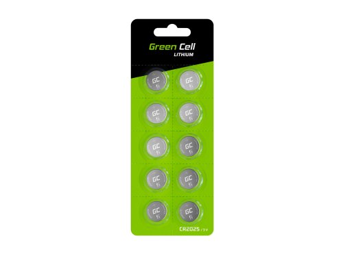 10x Green Cell CR2025 Batería de litio Batería 3V 160mAh