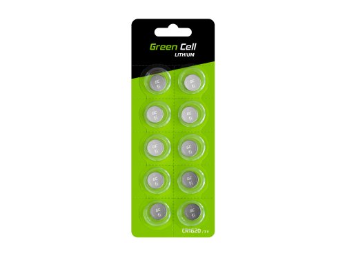 10x Green Cell CR1620 Batería de litio Batería 3V 70mAh