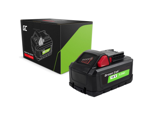 Batería Green Cell (18V 8Ah) para herramientas eléctricas Milwaukee M18 batería de repuesto M18 HB8 4932471070