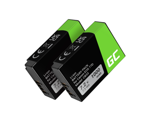 Batería Green Cell ® LP-E17 para Canon EOS 77D 750D 760D 8000D Rebel T6i T6s Kiss X8i Half-Decoded 7.2V 1000mAh