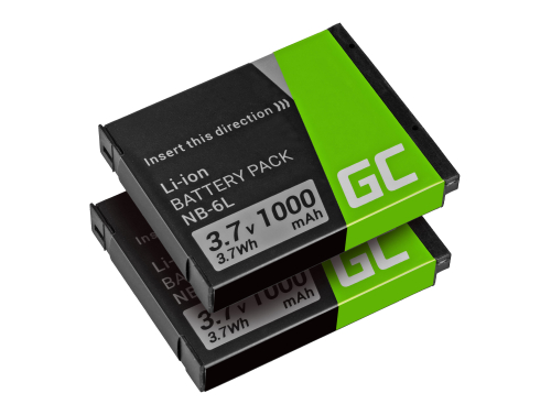 2x Green Cell batería NB-6L / 6LH para Canon PowerShot ELPH 500HS SX 240HS 260HS 270HS 280HS 510HS 520HS 530HS 3.7V 1000mAh