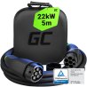 GC Snap Tipo 2 Cable EV 11kW / 22kW 5m para Tesla Model 3 S X Y, VW ID.3, ID.4, ID.5, Kia EV6, Audi Q4/Q8 E-Tron, Fiat 500e