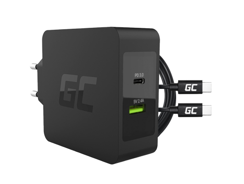 Cargador Green Cell 45W USB-C PD con cable USB-C y puerto USB adicional