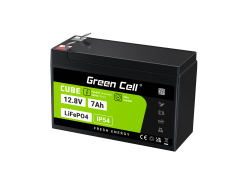 Green Cell CUBE LiFePO4 Batería 7Ah 12.8V 89.6Wh LFP batería de litio 12V para UPS, Alarma, Juguete, CCTV Coche de Niños