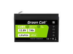 Green Cell CUBE LiFePO4 Batería 7Ah 12.8V 89.6Wh LFP batería de litio 12V para UPS, Alarma, Juguete, CCTV Coche de Niños