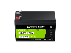 Green Cell CUBE LiFePO4 Batería 7Ah 12.8V 89.6Wh LFP batería de litio 12V para UPS, Alarma, Juguete, CCTV Coche de Niños