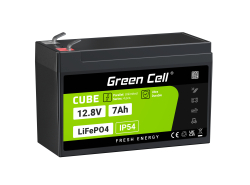 Green Cell CUBE LiFePO4 Batería 7Ah 12.8V 89.6Wh LFP batería de litio 12V para UPS, Alarma, Juguete, CCTV Coche de Niños