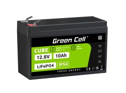 Green Cell CUBE LiFePO4 Batería 10Ah 12.8V 128Wh LFP batería de litio 12V para UPS, Energía de emergencia, Scooter, Quad