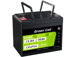 Green Cell CUBE LiFePO4 Batería 50Ah 12.8V 640Wh LFP batería de litio 12V para Autocaravanas, Carros de golf y aerogeneradores