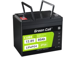 Green Cell CUBE LiFePO4 Batería 80Ah 12.8V 1024Wh LFP batería de litio 12V para Sistema Fotovoltaico, Camping, Marina Barco