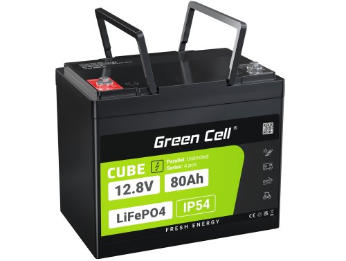 Green Cell CUBE LiFePO4 Batería 80Ah 12.8V 1024Wh LFP batería de litio 12V para Sistema Fotovoltaico, Camping, Marina Barco