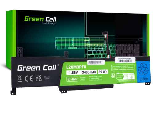 Batería Green Cell L20M3PF0 para Lenovo Ideapad 3-14ITL6 15ITL6 17ITL6 S14 V14 15 17 G2 G3