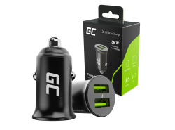 Green Cell PowerRide Nano36 Cargador de coche USB 36W con carga rápida Ultra Charge - 2x USB-A