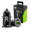 Green Cell PowerRide Nano38 Cargador de coche USB-C, USB-A 38W con carga rápida PD 3.0, Ultra Charge