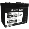 Green Cell CUBE AGM IP54 Bateria 12V 55Ah Gel Bateria hermetica segadora scooter Barco de pesca bote cortacéspedes