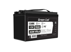 Green Cell CUBE AGM IP54 Bateria 12V 90Ah Gel Bateria hermetica Caravan Bateria solar fotovoltaicos silla de ruedas