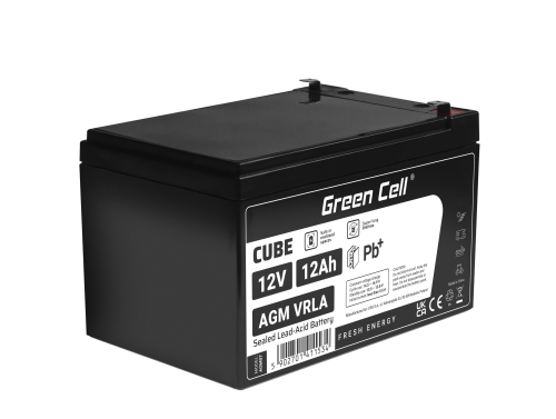 Green Cell® AGM Bateria 12V 12Ah Gel Bateria hermetica sistemas de alarma juguetes eléctricos para niños