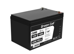 Green Cell® AGM Bateria 12V 14Ah Gel Bateria hermetica sistemas de alarma juguetes eléctricos para niños