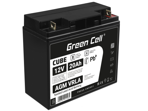 Green Cell® AGM Bateria 12V 20Ah Gel Bateria hermetica segadora scooter Barco de pesca bote cortacéspedes