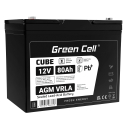 Batería Green Cell® AGM 12V 80Ah VRLA batería de plomo-ácido libre de mantenimiento para yates, veleros, caravanas solares