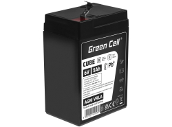 Green Cell® AGM Bateria 6V 5Ah Gel Bateria hermetica sistemas de alarma juguetes eléctricos para niños