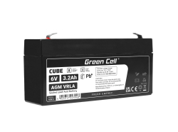 Green Cell® AGM Bateria 6V 3.2Ah Gel Bateria hermetica sistemas de alarma juguetes eléctricos para niños