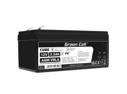 Green Cell® AGM Bateria 12V 3.3Ah Gel Bateria hermetica sistemas de alarma juguetes eléctricos para niños