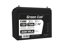 Green Cell® AGM Bateria 12V 75Ah Gel Bateria hermetica Caravan Bateria solar fotovoltaicos silla de ruedas