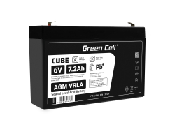 AGM Batería Gel de plomo 6V 7.2Ah Recargable Green Cell para la cortadora de césped y el tractor