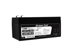 AGM Batería Gel de plomo 12V 3.4Ah Recargable Green Cell para cajas y mostradores