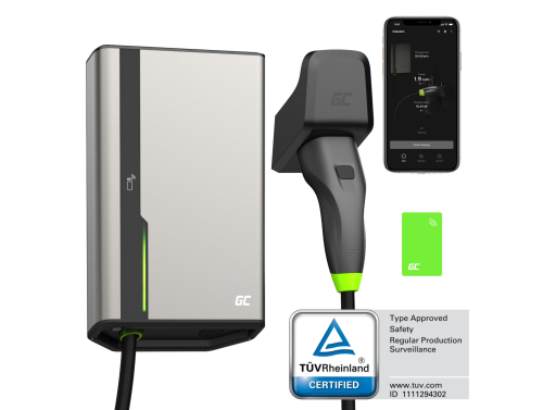 Greencell GC HabuDen Wallbox 11kW 22kW 32A 5m NFC Cable de carga tipo 2 Estación de carga de coche eléctrico App GC BT WiFi