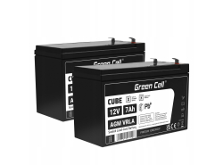 2x AGM Bateria 12V 7Ah Gel Bateria hermetica UPS reserva de bateria sistemas de UPS USV