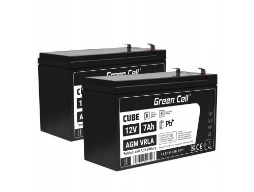 2x AGM Bateria 12V 7Ah Gel Bateria hermetica UPS reserva de bateria sistemas de UPS USV