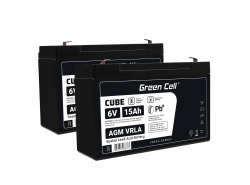 40e AGM Batería Gel de plomo 6V 15Ah Recargable Green Cell para la alarma y la iluminación
