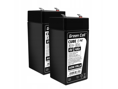 2x AGM Bateria 4V 4Ah Gel Bateria hermetica sistemas de alarma juguetes eléctricos para niños