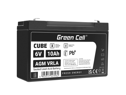 Batería AGM VRLA 6V 10Ah sin mantenimiento para sistema de alarma de caja fiscal de juguetes - OUTLET