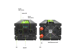 Green Cell® 500W/1000W Reiner Sinus Spannungswandler Wechselrichter 12V 230V Inverter