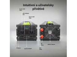 Green Cell® 500W/1000W Reiner Sinus Spannungswandler Wechselrichter 12V 230V Inverter