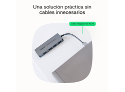 Adaptador Basic HUB Greencell USB-A 4in1 (4×USB 3.0) – transferencia rápida hasta 5 Gb/s, carcasa de aluminio