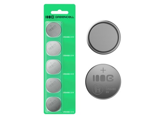 Greencell Blister 5x batería litio CR2430 3V 290mAh botón para llaves, reloj, control remoto, balanza