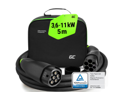 Green Cell Snap Tipo 2 Cable EV 11kW 5m para Tesla Model 3 S X Y, Kia EV6, Peugeot e-208, Hyundai IONIQ 5, BMW i3, Ford Mach-E