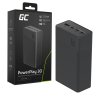 Greencell PowerPlay 30 - powerbank negro de 30 000mAh, 22,5W, 4 puertos