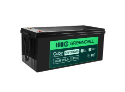 Greencell AGM VRLA 12V 200Ah batería sin mantenimiento para barcos de paneles solares (240x522x226mm)