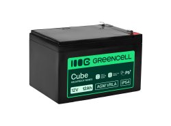 Greencell AGM VRLA 12V 12Ah acumulador sin mantenimiento para cajas registradoras, juguetes, cámaras (151x98.5x95mm)