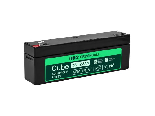 Greencell AGM VRLA 12V 2.5Ah batería sin mantenimiento para caja registradora, juguetes, cámaras (178x36x66mm)
