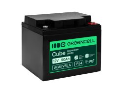 Greencell AGM VRLA 12V 50Ah acumulador sin mantenimiento para fuente UPS, balanza, camper (197x166x170mm)