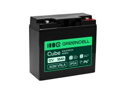 Greencell AGM VRLA 12V 18Ah batería sin mantenimiento para caja registradora, juguetes, cámaras (181x77x167mm)