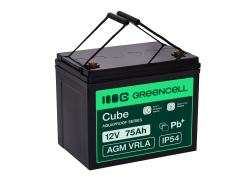 Green Cell CUBE AGM IP54 Bateria 12V 75Ah Gel Bateria hermetica Caravan Bateria solar fotovoltaicos silla de ruedas