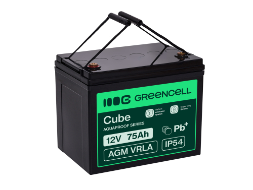 Green Cell CUBE AGM IP54 Bateria 12V 75Ah Gel Bateria hermetica Caravan Bateria solar fotovoltaicos silla de ruedas