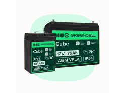 Green Cell CUBE AGM IP54 Bateria 12V 75Ah Gel Bateria hermetica Caravan Bateria solar fotovoltaicos silla de ruedas